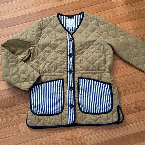 Free Assembly Jackets & Blazers - Women's Quilted Tan Jacket with Striped Pockets